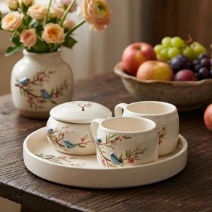 ست پذیرایی دو نفره (طرح پرنده آبی)